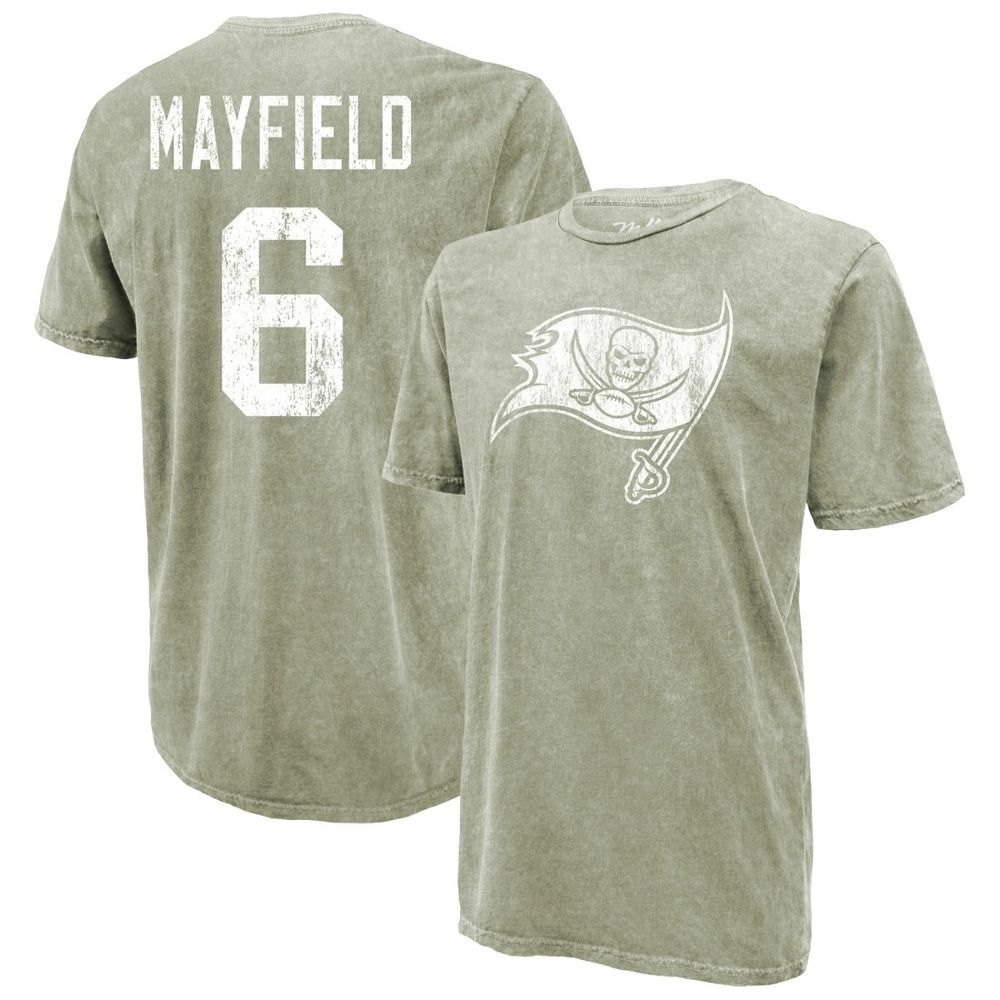Baker Mayfield Tampa Bay Buccaneers Majestic Threads Mineral Wash Name & Number T-Shirt - Moss Green - NFL