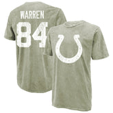 Tyler Warren Indianapolis Colts Majestic Threads Mineral Wash Name & Number T-Shirt - Moss Green - NFL