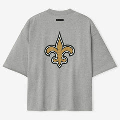 New Orleans Saints Fear of God x NFL Unisex 3/4-Sleeve T-Shirt - Heather Gray - NFL