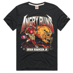 Brian Robinson Jr. San Francisco 49ers Homage Unisex Angry Runs Player Graphic Tri-Blend T-Shirt - Charcoal - NFL
