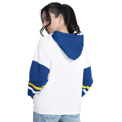 Golden State Warriors G-III 4Her by Carl Banks Women's Key Player Oversized Hooded Long Sleeve T-Shirt White/Royal