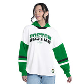 Boston Celtics G-III 4Her by Carl Banks Women's Key Player Oversized Hooded Long Sleeve T-Shirt White/Green