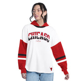 Chicago Bulls G-III 4Her by Carl Banks Women's Key Player Oversized Hooded Long Sleeve T-Shirt White/Red