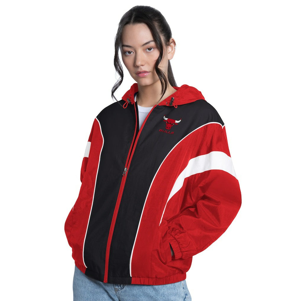 Chicago Bulls G-III 4Her by Carl Banks Women's Quarterback Lightweight Oversized Full-Zip Jacket Red/Black