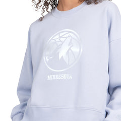 Minnesota Timberwolves Starter Women's Pastel Boxy Sweatshirt Light Blue