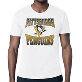Pittsburgh Penguins Starter Comic Style Team Graphic T-Shirt - White | NHL Lifestyle