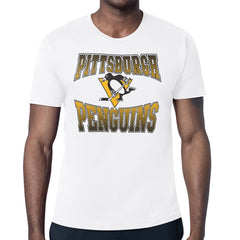 Pittsburgh Penguins Starter Comic Style Team Graphic T-Shirt - White | NHL Lifestyle