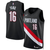 Nike Yang Hansen Portland Trail Blazers Unisex Swingman Jersey Icon Edition Black