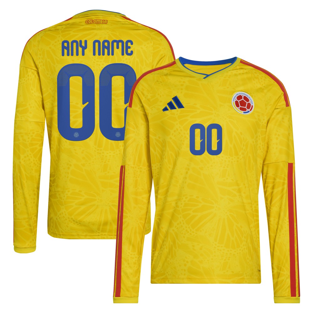 Adidas - Colombia National Team FIFA x World Cup 2026 Home Replica Long Sleeve Custom Jersey - Yellow