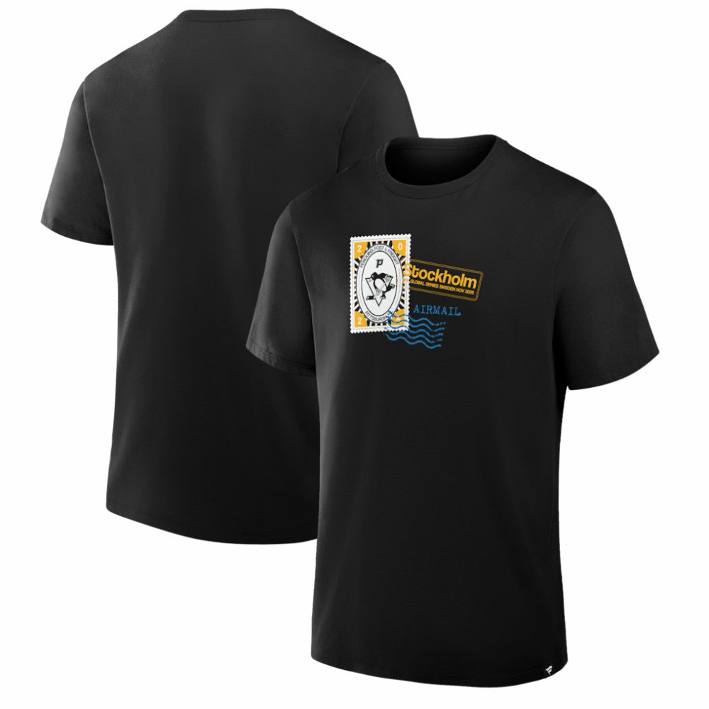 Pittsburgh Penguins 2025 NHL Global Series Hometown To Stockholm Legacy T-Shirt - Black | NHL Lifestyle