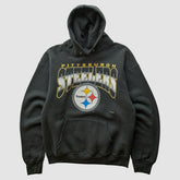 Pittsburgh Steelers 90s Hooded Pullover Sweatshirt - Black Vintage - Fanatics