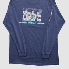 Miami Dolphins 2000s Long Sleeve T-shirt - Navy Vintage - Fanatics