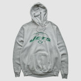 New York Jets NFL 2000s Hooded Pullover Sweatshirt - Heather Gray Vintage - Fanatics