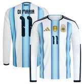 Adidas - Angel Di Maria Argentina National Team 2026 Home Replica Long Sleeve Jersey - White