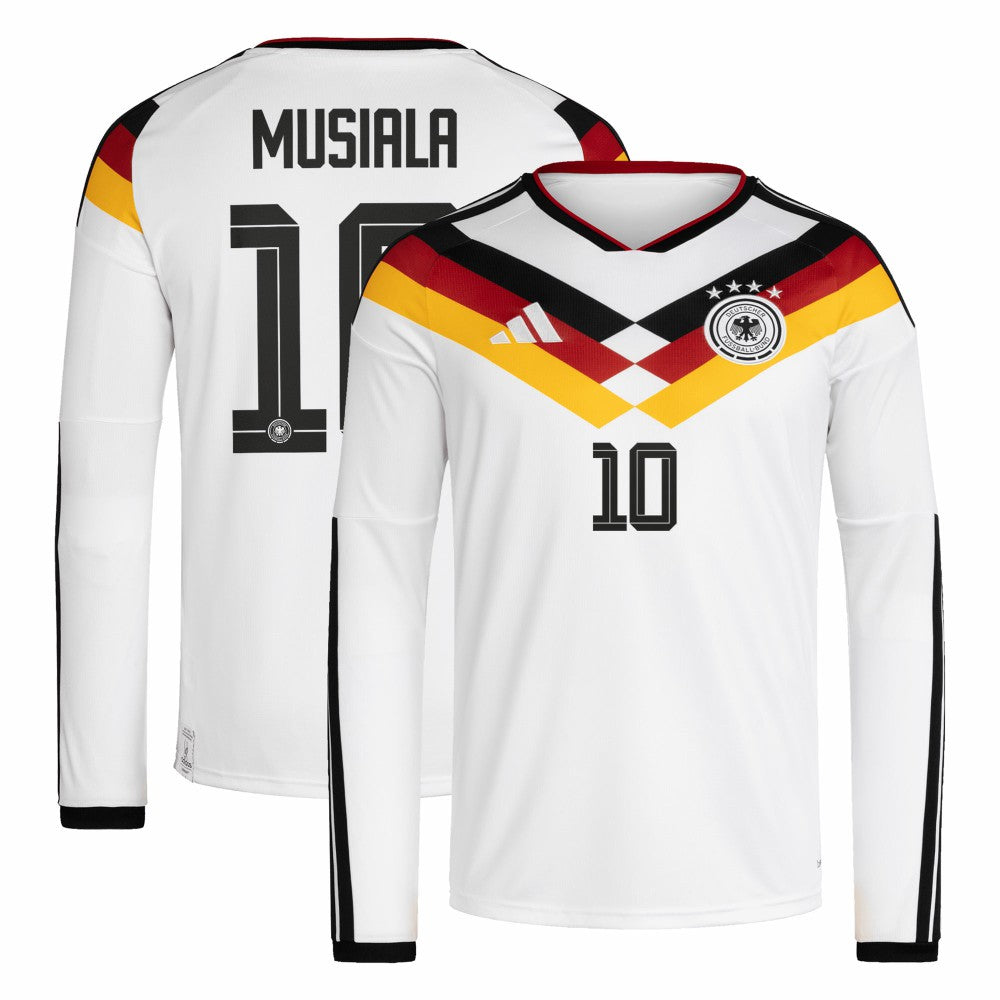 Adidas - Jamal Musiala Germany National Team 2026 Home Replica Long Sleeve Jersey - White