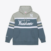New York Yankees Mitchell & Ness Cooperstown Collection Thunderstorm Head Coach Hoodie Discount
