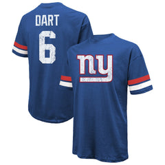 Jaxson Dart New York Giants Majestic Threads Oversized T-Shirt - Royal - NFL