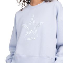 Dallas Cowboys Starter Women's Travel Pastels Boxy Fleece Sweatshirt - Light Blue - NFL