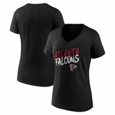 Atlanta Falcons Women's Hustle V-Neck T-Shirt - Black - NFL