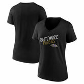 Baltimore Ravens Women's Hustle V-Neck T-Shirt - Black - NFL
