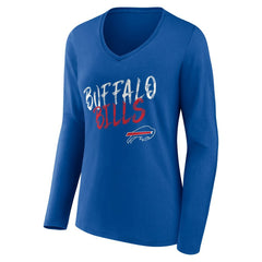Buffalo Bills Women's Hustle Long Sleeve V-Neck T-Shirt - Royal - NFL