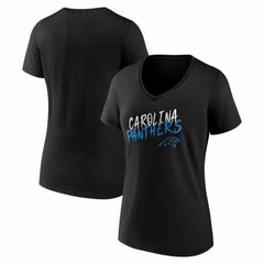 Carolina Panthers Women's Hustle V-Neck T-Shirt - Black - NFL