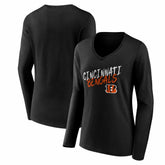 Cincinnati Bengals Women's Hustle Long Sleeve V-Neck T-Shirt - Black - NFL