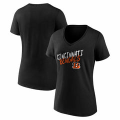 Cincinnati Bengals Women's Hustle V-Neck T-Shirt - Black - NFL