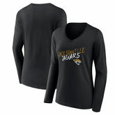 Jacksonville Jaguars Women's Hustle Long Sleeve V-Neck T-Shirt - Black - NFL