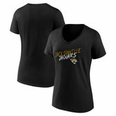 Jacksonville Jaguars Women's Hustle V-Neck T-Shirt - Black - NFL