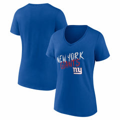 New York Giants Women's Hustle V-Neck T-Shirt - Royal - NFL