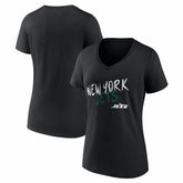 New York Jets Women's Hustle V-Neck T-Shirt - Black - NFL