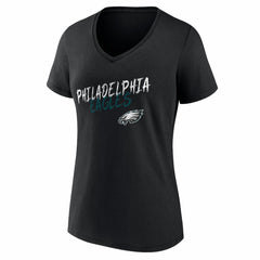 Philadelphia Eagles Women's Hustle V-Neck T-Shirt - Black - NFL