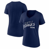 Seattle Seahawks Women's Hustle V-Neck T-Shirt - College Navy - NFL