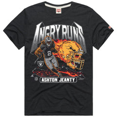 Ashton Jeanty Las Vegas Raiders Homage Unisex Angry Runs Player Graphic Tri-Blend T-Shirt - Charcoal - NFL