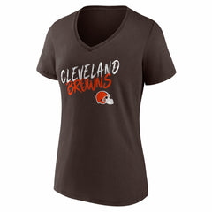 Cleveland Browns Women's Hustle V-Neck T-Shirt - Brown - NFL