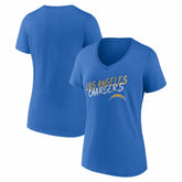 Los Angeles Chargers Women's Hustle V-Neck T-Shirt - Powder Blue - NFL
