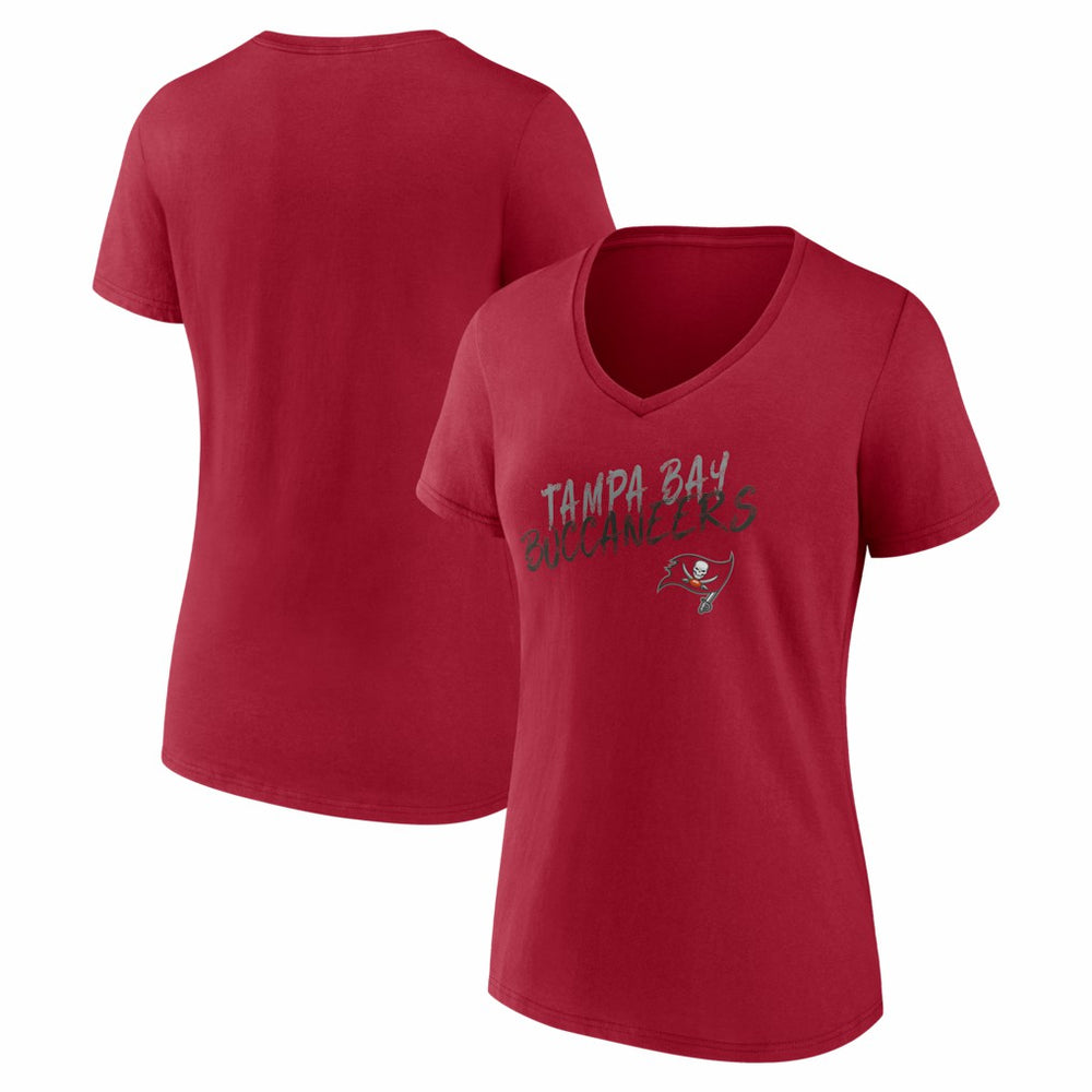 Tampa Bay Buccaneers Women's Hustle V-Neck T-Shirt - Red - NFL
