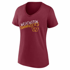 Washington Commanders Women's Hustle V-Neck T-Shirt - Burgundy - NFL
