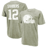 Shedeur Sanders Cleveland Browns Majestic Threads Mineral Wash Name & Number T-Shirt - Moss Green - NFL