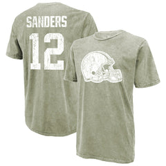 Shedeur Sanders Cleveland Browns Majestic Threads Mineral Wash Name & Number T-Shirt - Moss Green - NFL