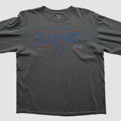 New York Giants Reebok 2008 Long Sleeve T-shirt - Charcoal Vintage - Fanatics
