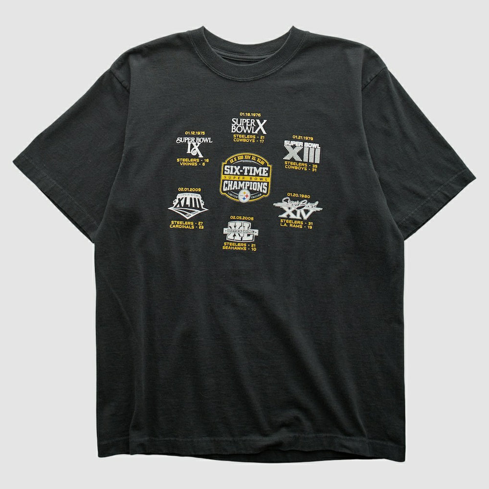 Pittsburgh Steelers Reebok 2009 T-shirt - Black Vintage - Fanatics