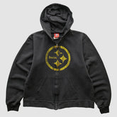 Pittsburgh Steelers NFL 2000s Hooded Full Zip Sweatshirt - Black Vintage - Fanatics