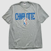 Vintage Charlotte Hornets Trench 90s T-shirt Heather Gray