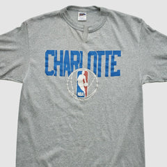 Vintage Charlotte Hornets Trench 90s T-shirt Heather Gray