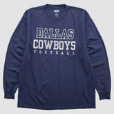 Dallas Cowboys Reebok 2000s Long Sleeve T-shirt - Navy Vintage - Fanatics