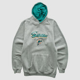 Miami Dolphins NFL 2000s Hooded Pullover Sweatshirt - Heather Gray Vintage - Fanatics