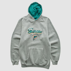 Miami Dolphins NFL 2000s Hooded Pullover Sweatshirt - Heather Gray Vintage - Fanatics