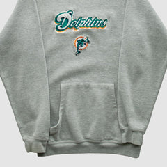 Miami Dolphins NFL 2000s Hooded Pullover Sweatshirt - Heather Gray Vintage - Fanatics